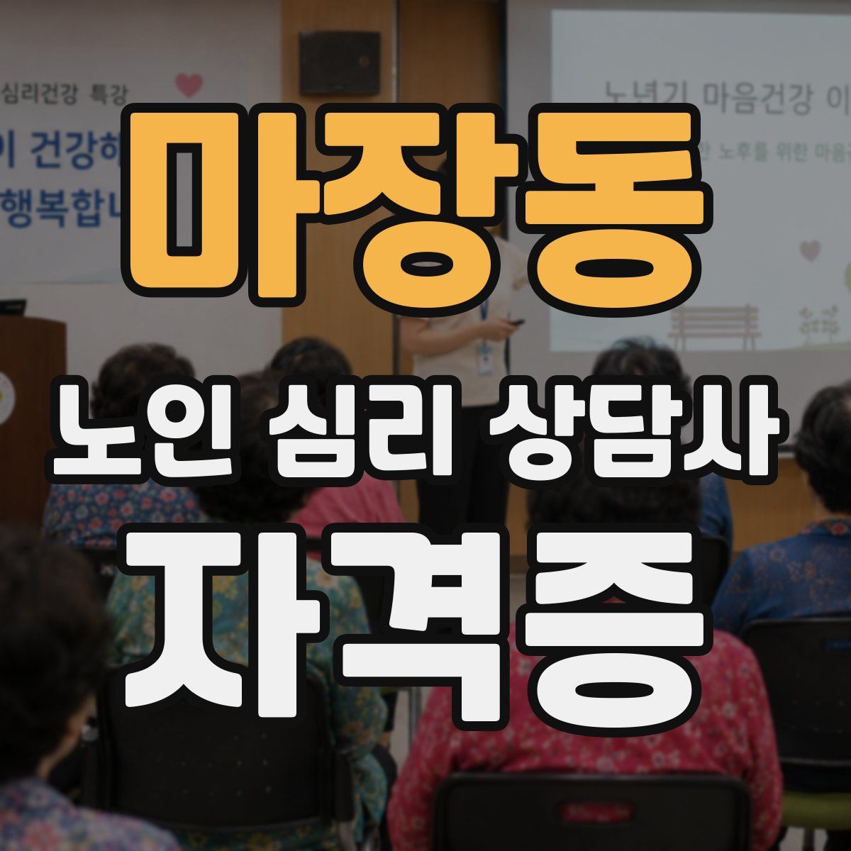 마장동 노인 심리 상담사 자격증