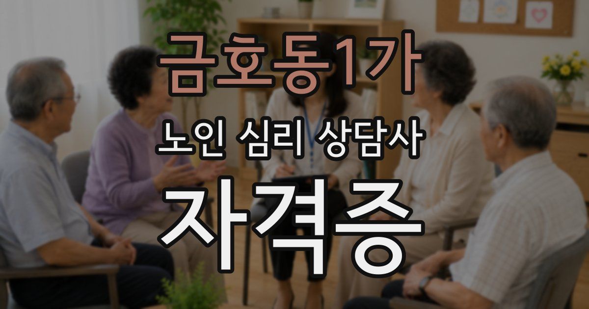 금호동1가 노인 심리 상담사 자격증