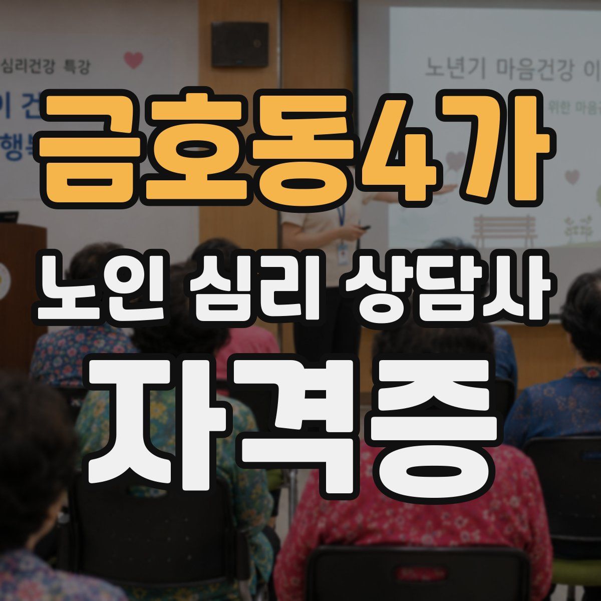 금호동4가 노인 심리 상담사 자격증