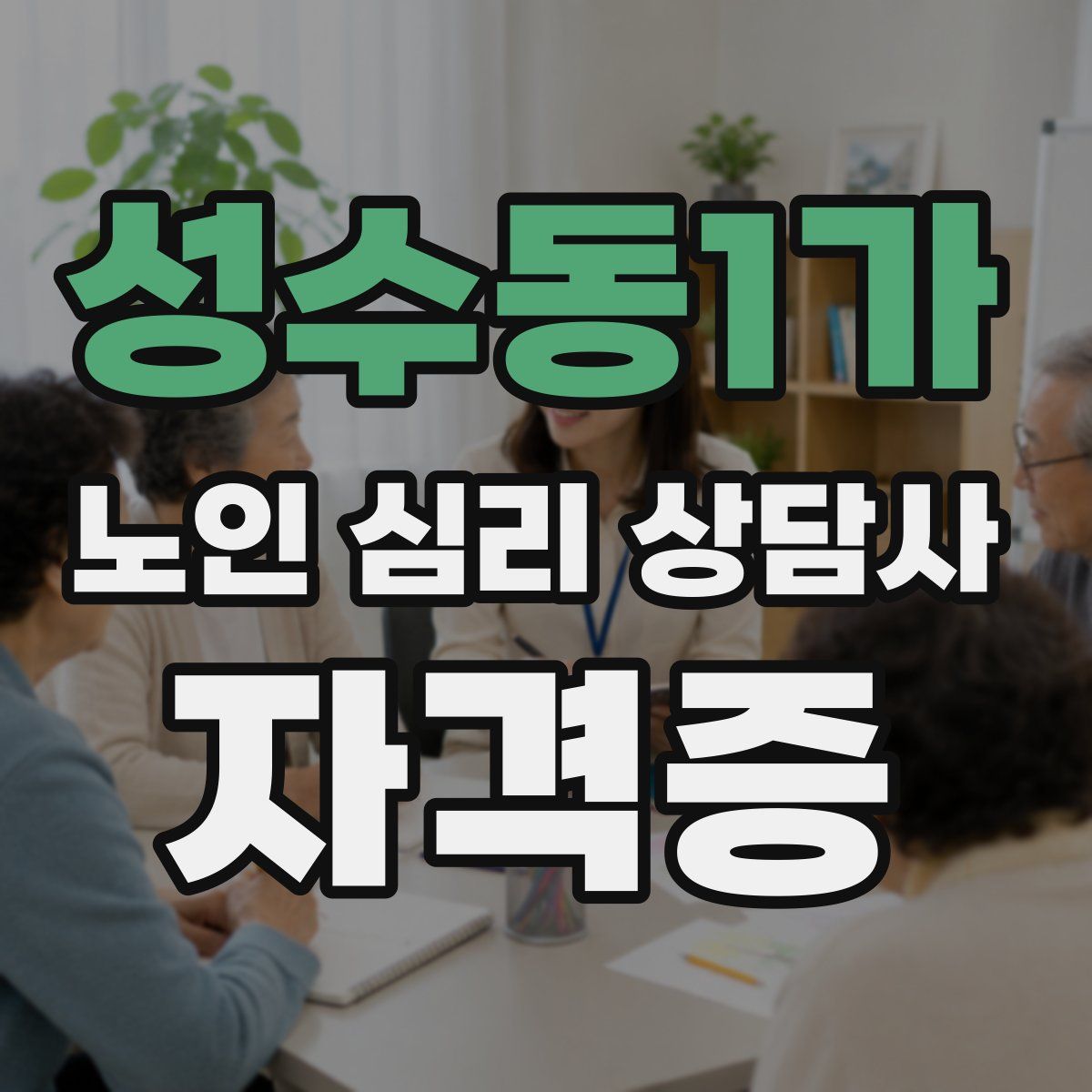 성수동1가 노인 심리 상담사 자격증