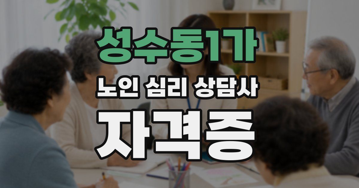 성수동1가 노인 심리 상담사 자격증