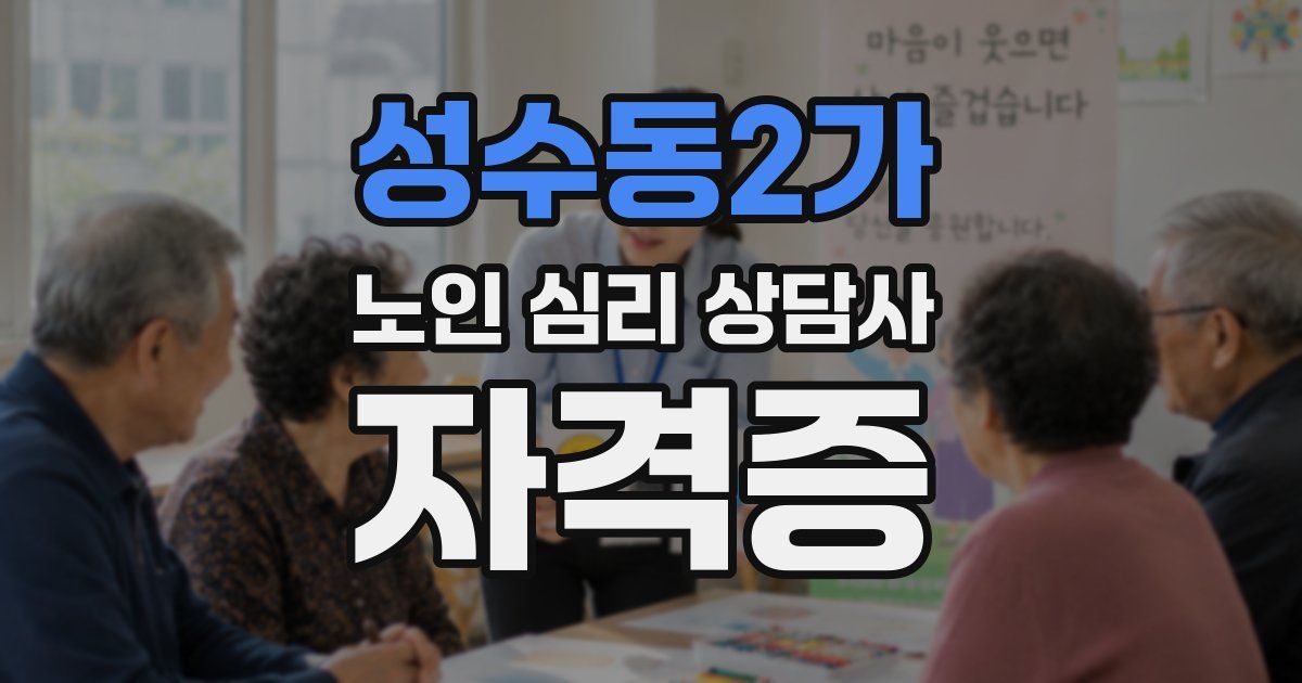 성수동2가 노인 심리 상담사 자격증