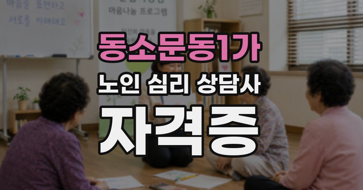 동소문동1가 노인 심리 상담사 자격증