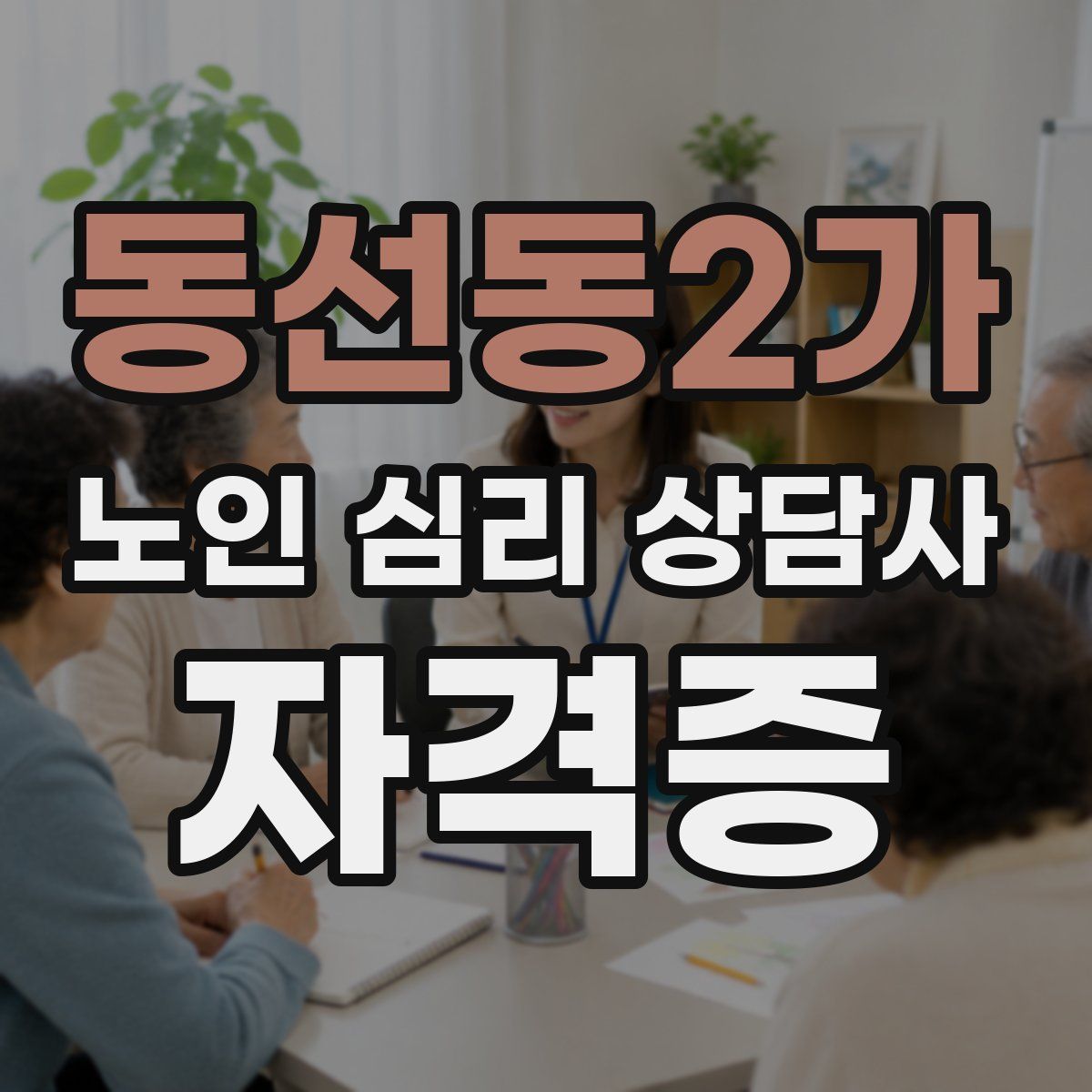 동선동2가 노인 심리 상담사 자격증