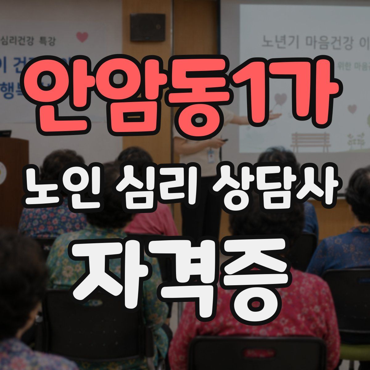 안암동1가 노인 심리 상담사 자격증