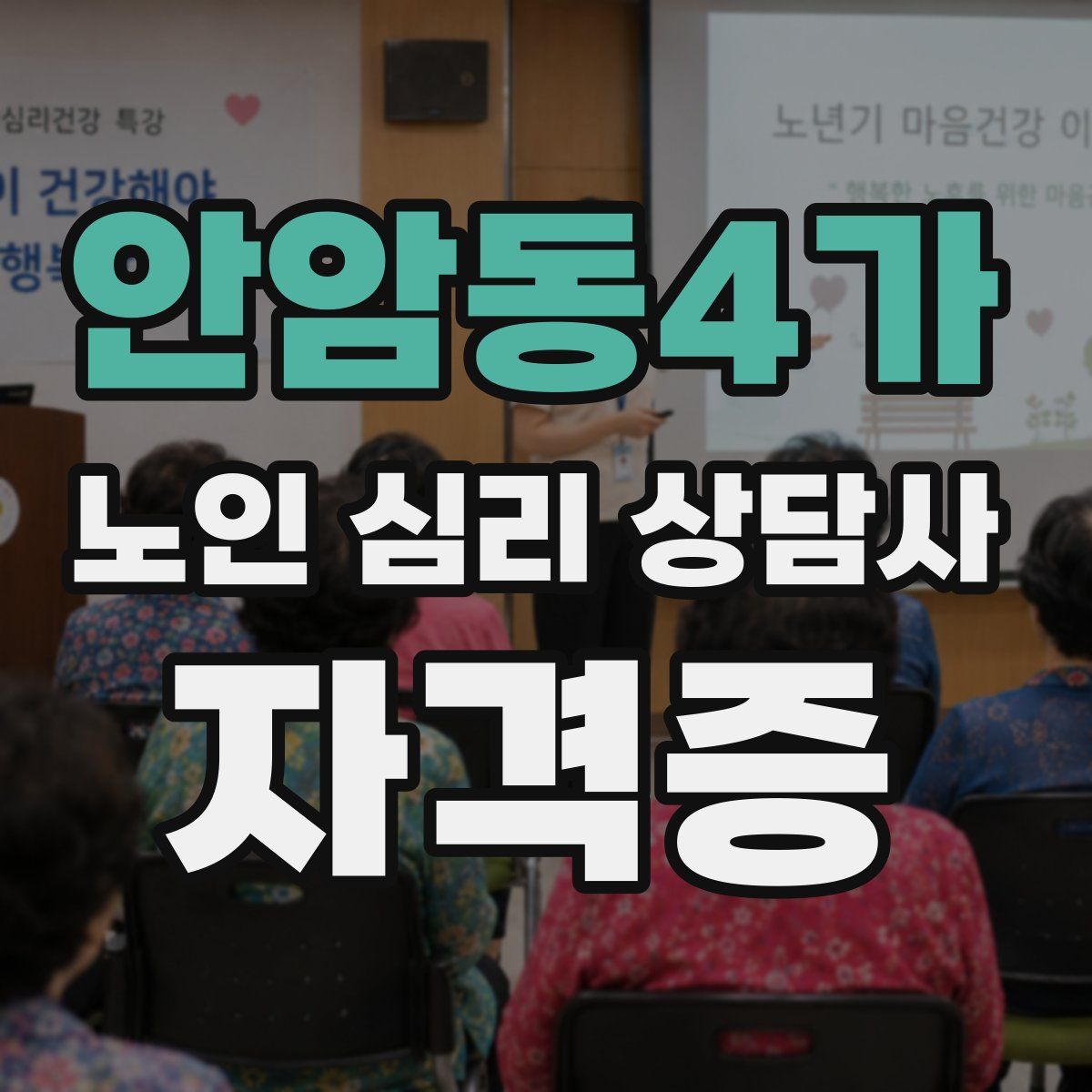 안암동4가 노인 심리 상담사 자격증