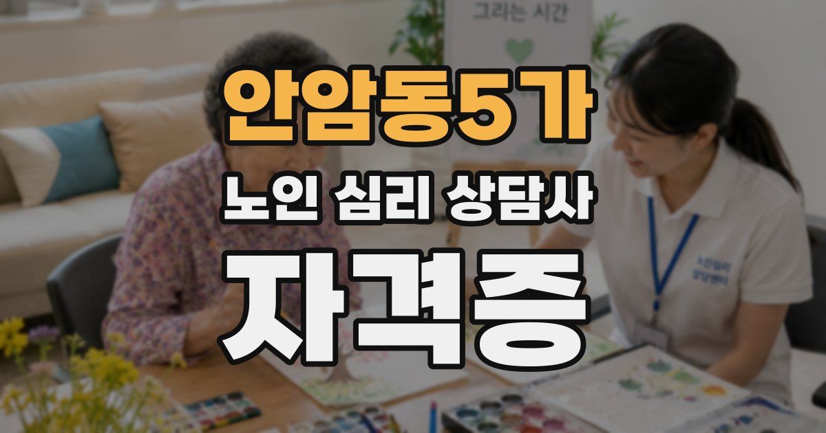 안암동5가 노인 심리 상담사 자격증