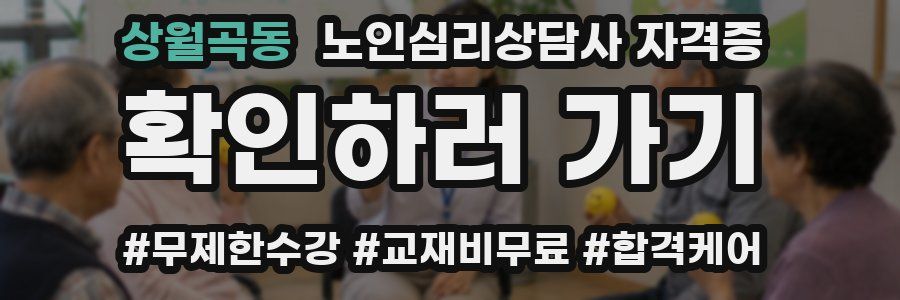 상월곡동 노인 심리 상담사 자격증