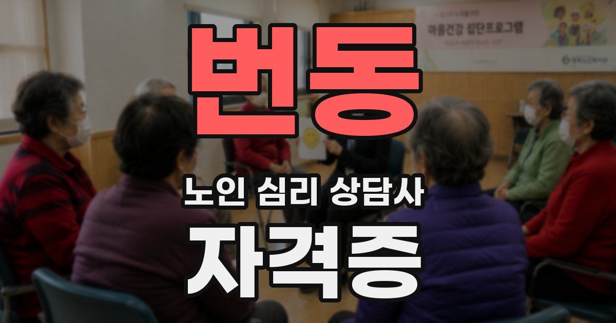 번동 노인 심리 상담사 자격증
