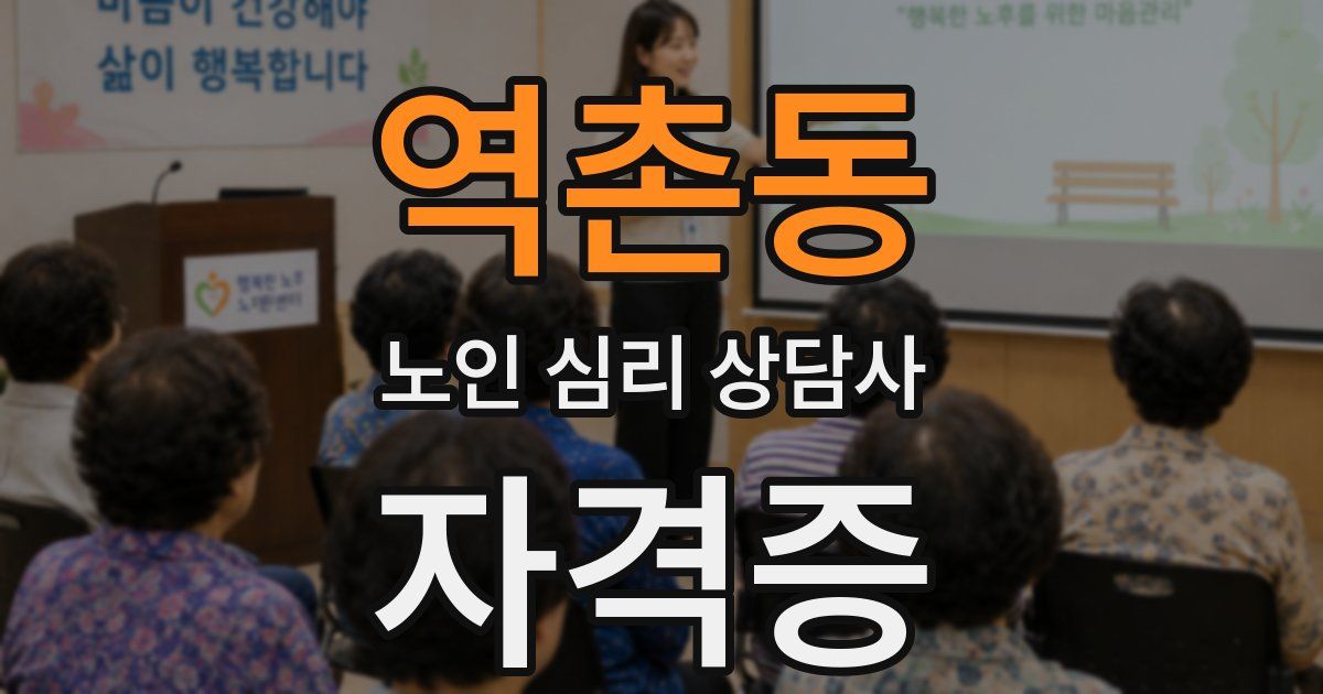 역촌동 노인 심리 상담사 자격증