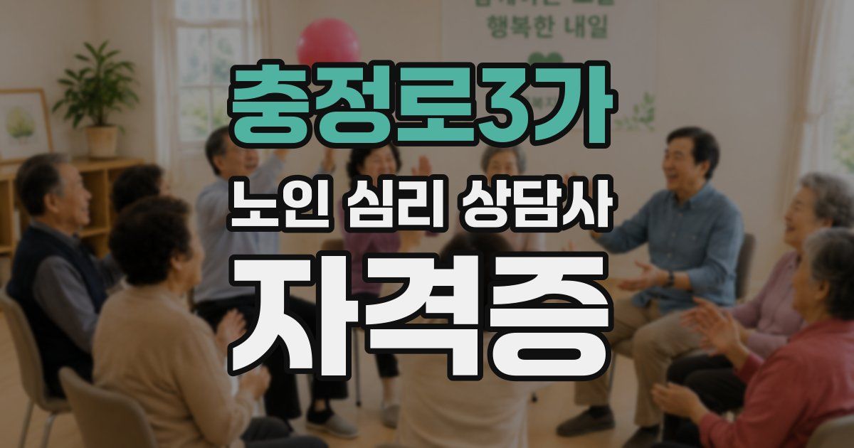 충정로3가 노인 심리 상담사 자격증