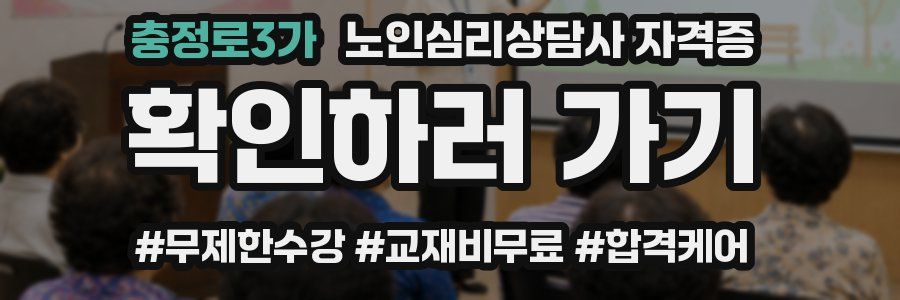 충정로3가 노인 심리 상담사 자격증