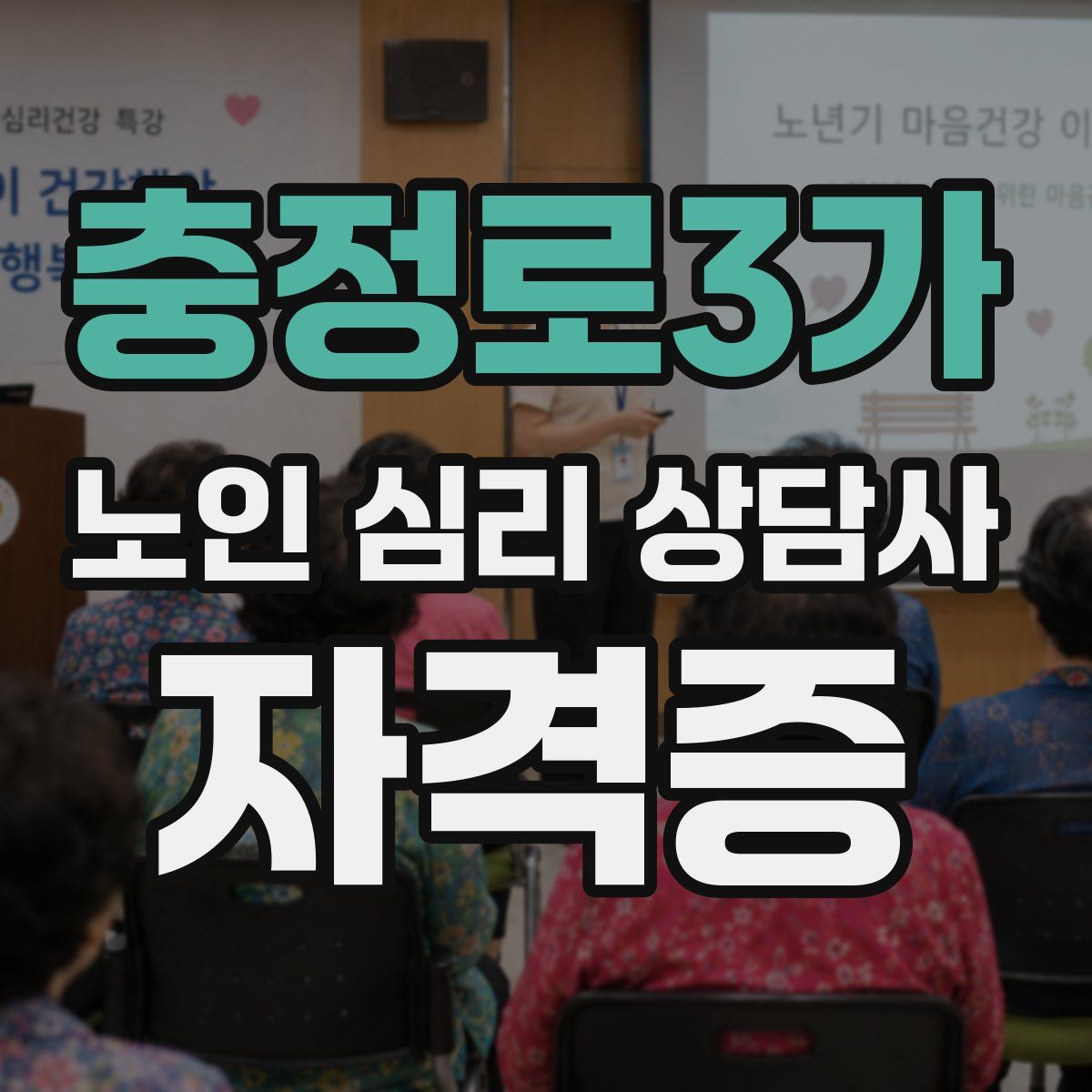 충정로3가 노인 심리 상담사 자격증