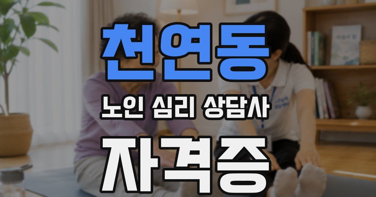 천연동 노인 심리 상담사 자격증