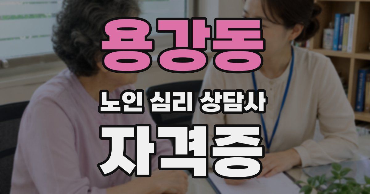 용강동 노인 심리 상담사 자격증