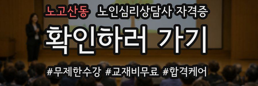 노고산동 노인 심리 상담사 자격증