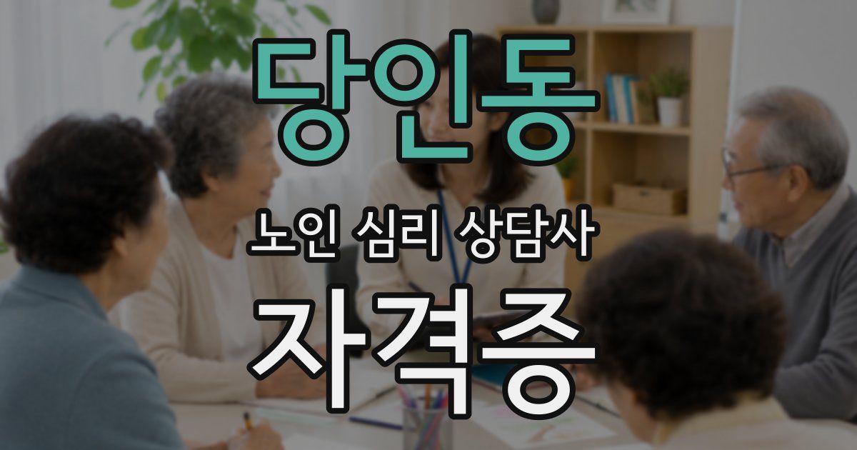 당인동 노인 심리 상담사 자격증