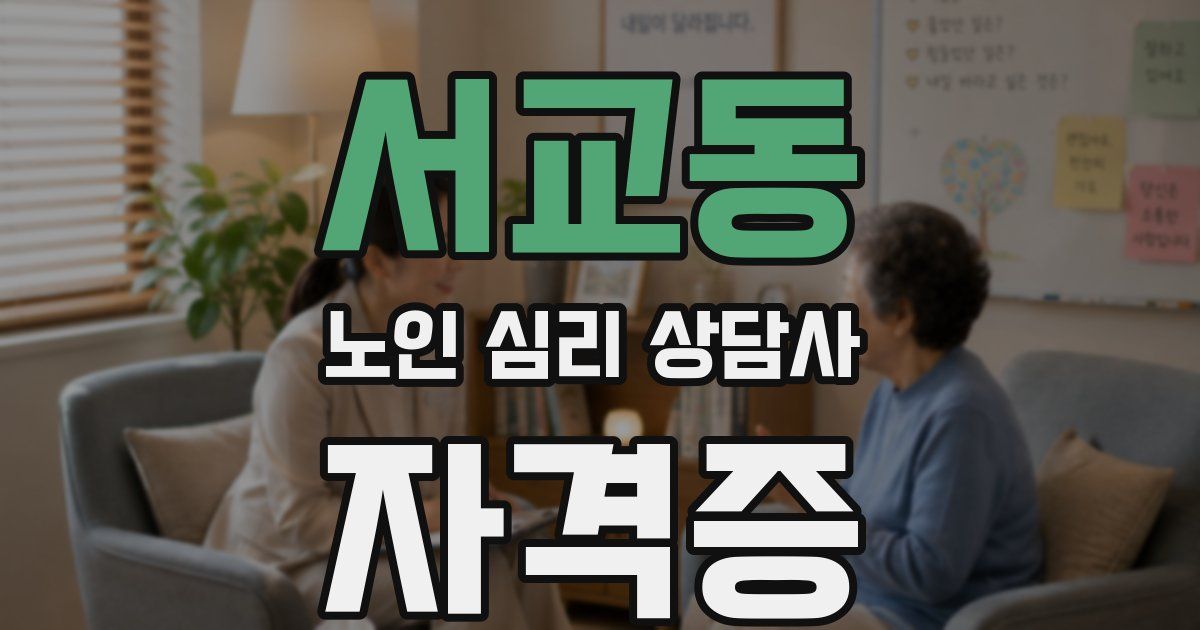 서교동 노인 심리 상담사 자격증
