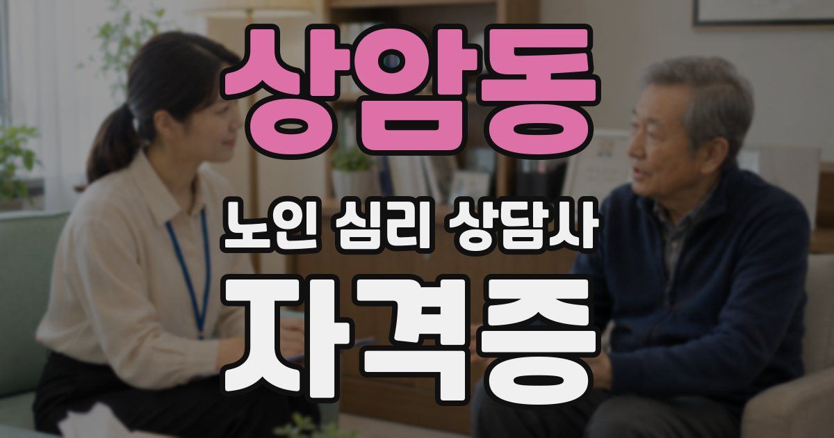 상암동 노인 심리 상담사 자격증