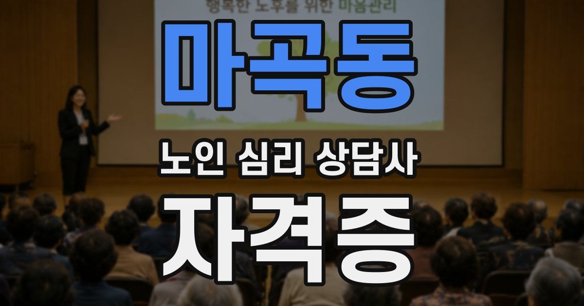 마곡동 노인 심리 상담사 자격증