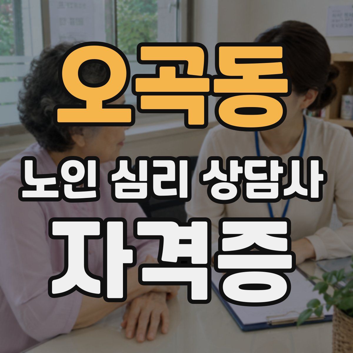오곡동 노인 심리 상담사 자격증