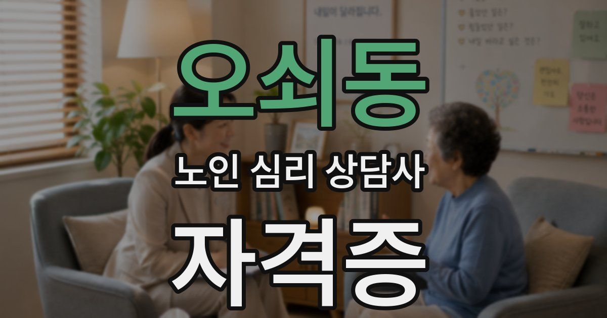 오쇠동 노인 심리 상담사 자격증