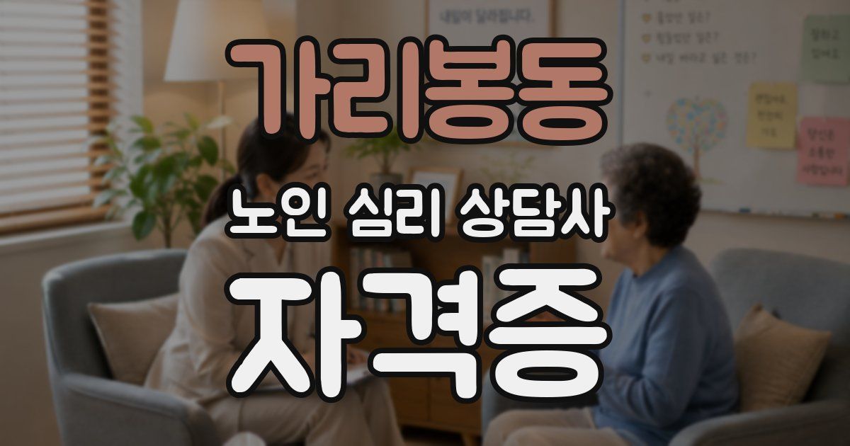 가리봉동 노인 심리 상담사 자격증