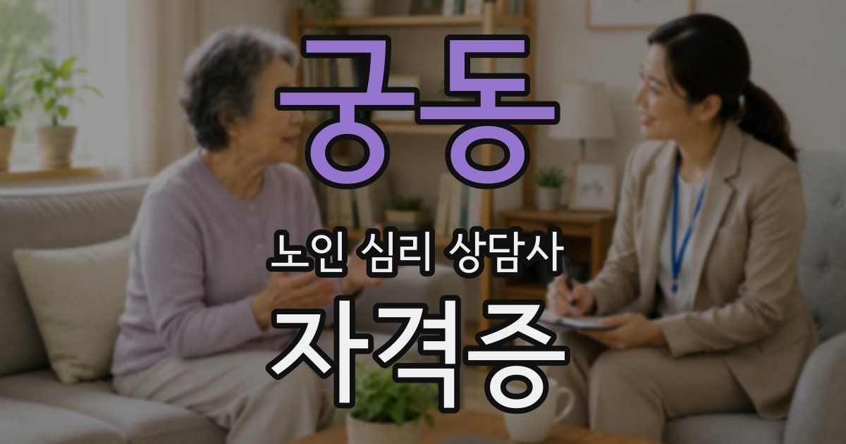 궁동 노인 심리 상담사 자격증
