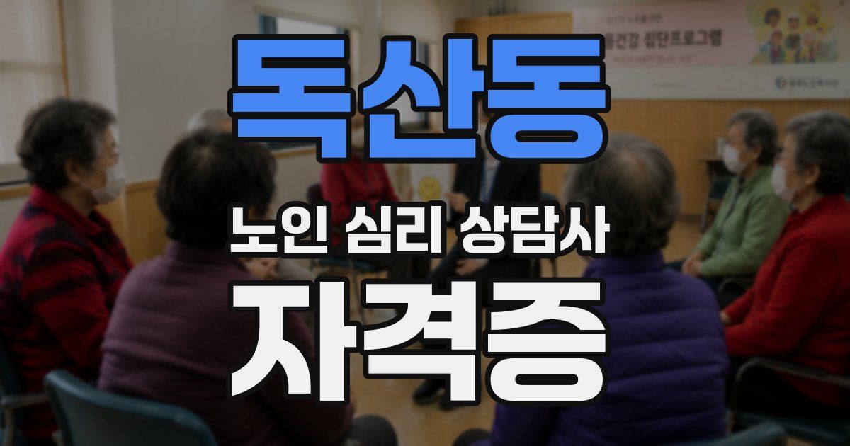 독산동 노인 심리 상담사 자격증