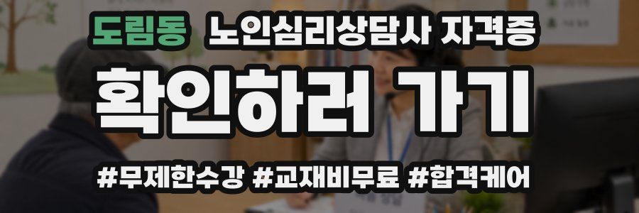 도림동 노인 심리 상담사 자격증