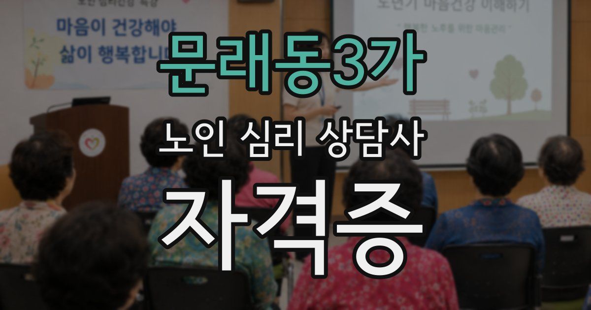 문래동3가 노인 심리 상담사 자격증