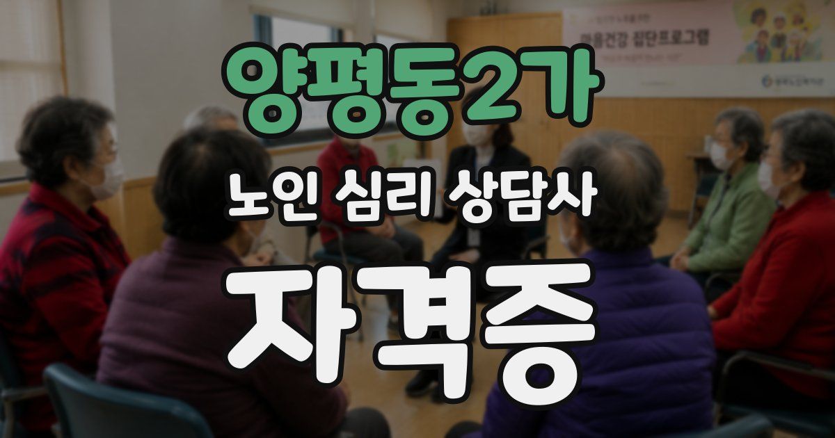 양평동2가 노인 심리 상담사 자격증