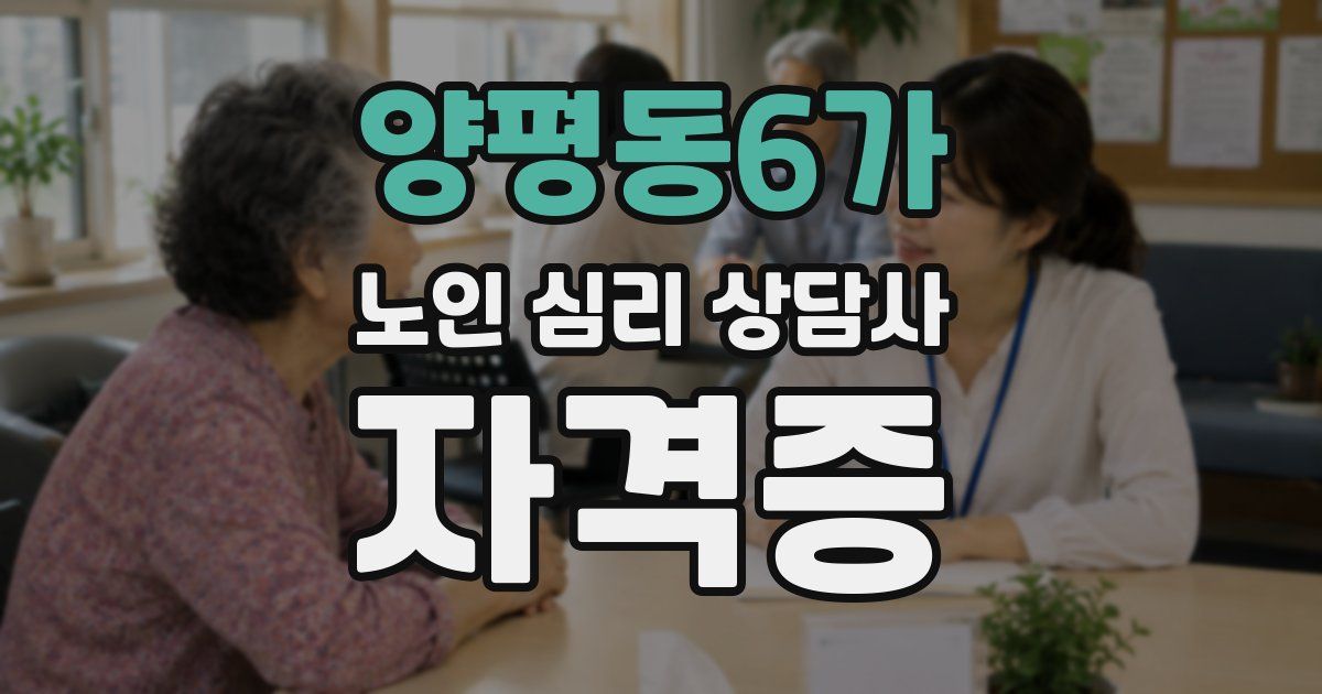 양평동6가 노인 심리 상담사 자격증