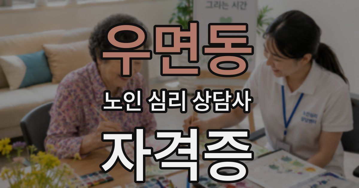 우면동 노인 심리 상담사 자격증