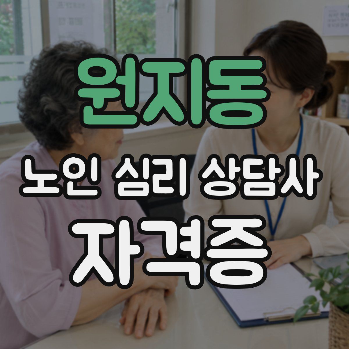 원지동 노인 심리 상담사 자격증