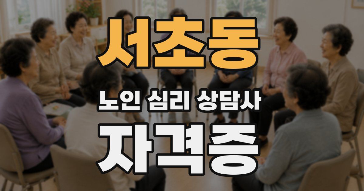 서초동 노인 심리 상담사 자격증