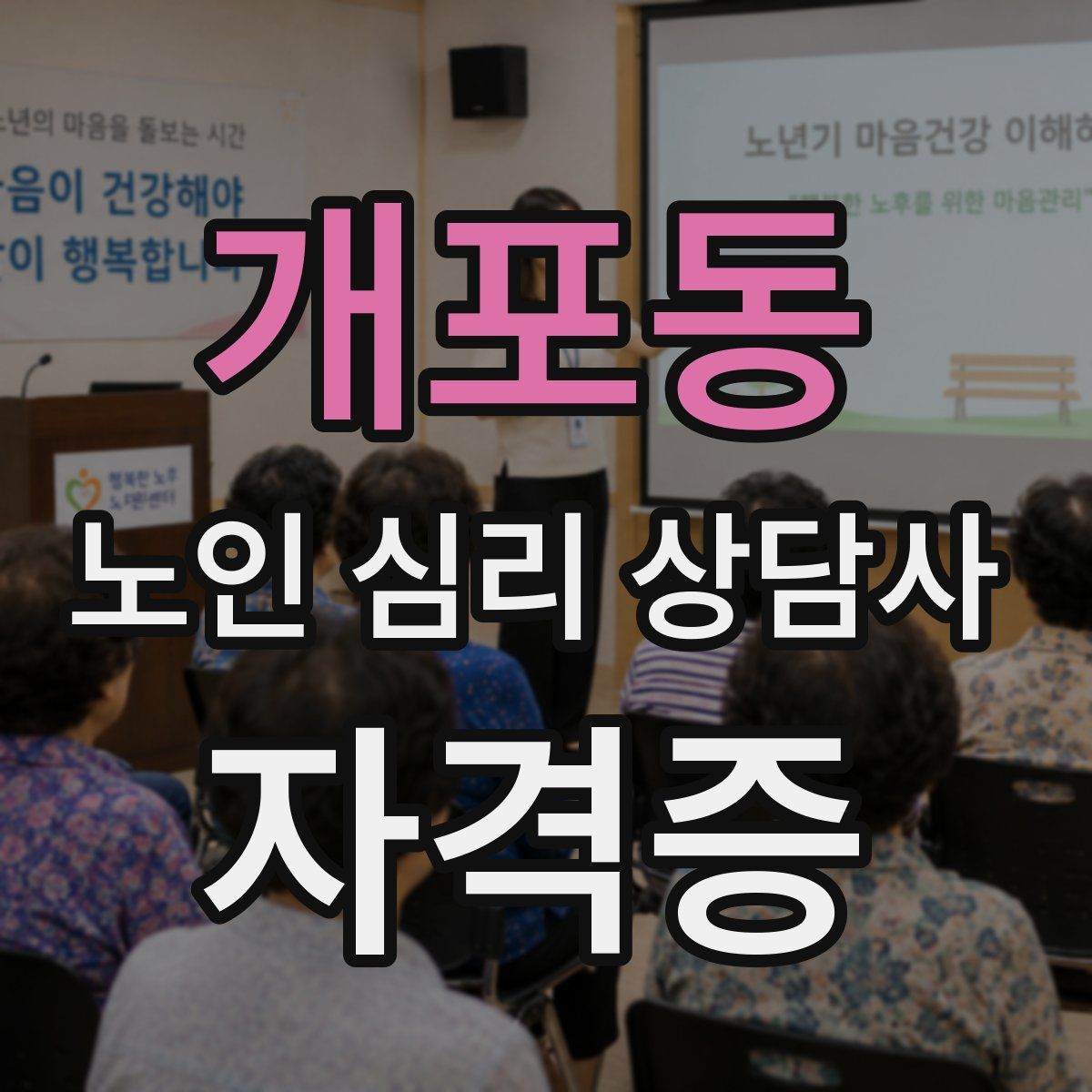 개포동 노인 심리 상담사 자격증