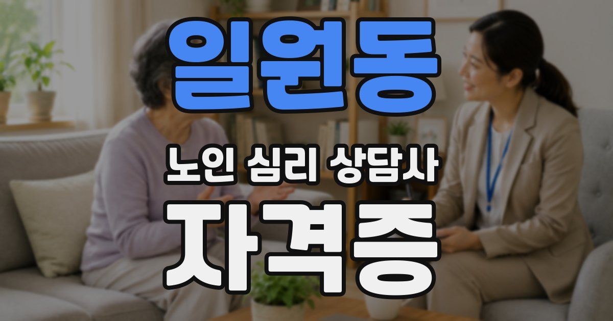 일원동 노인 심리 상담사 자격증