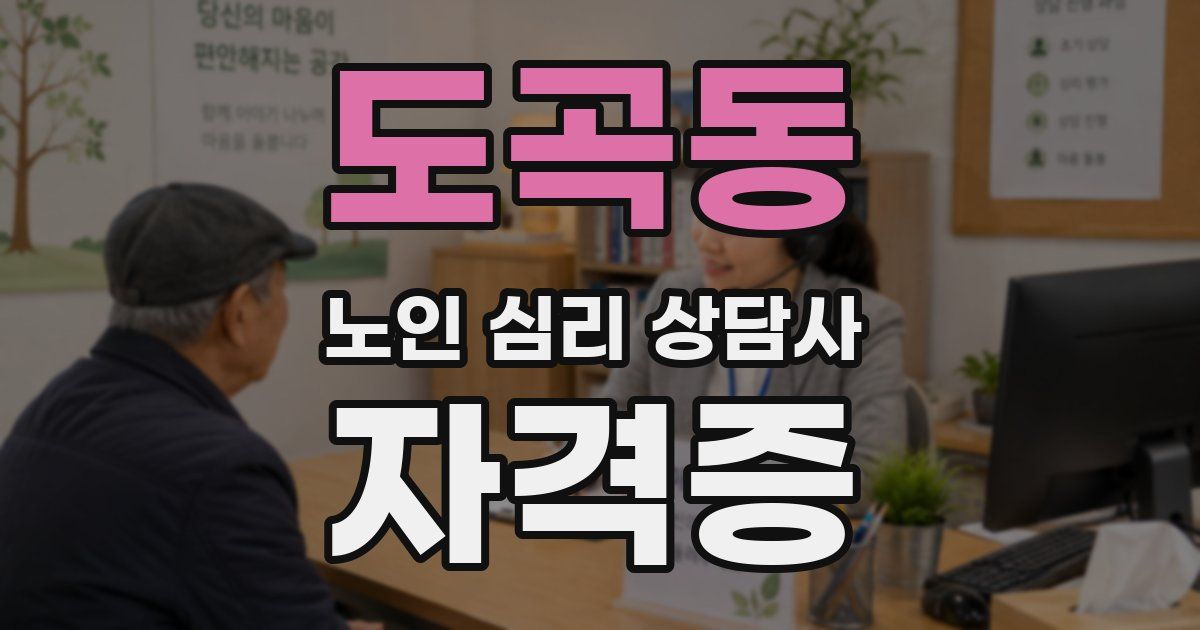 도곡동 노인 심리 상담사 자격증