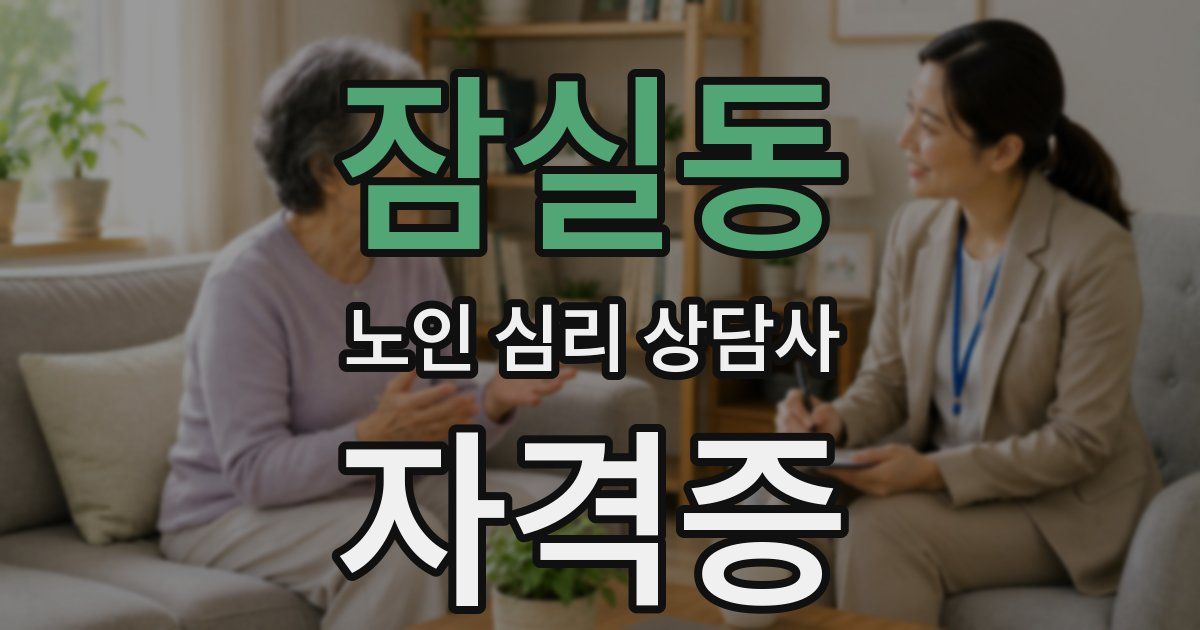잠실동 노인 심리 상담사 자격증