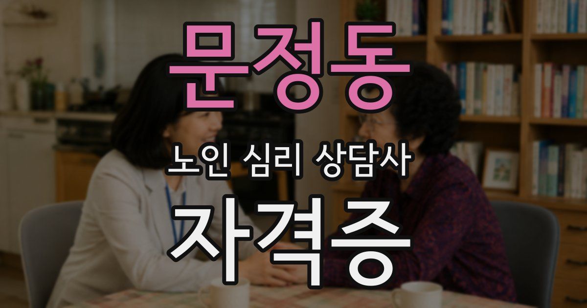문정동 노인 심리 상담사 자격증