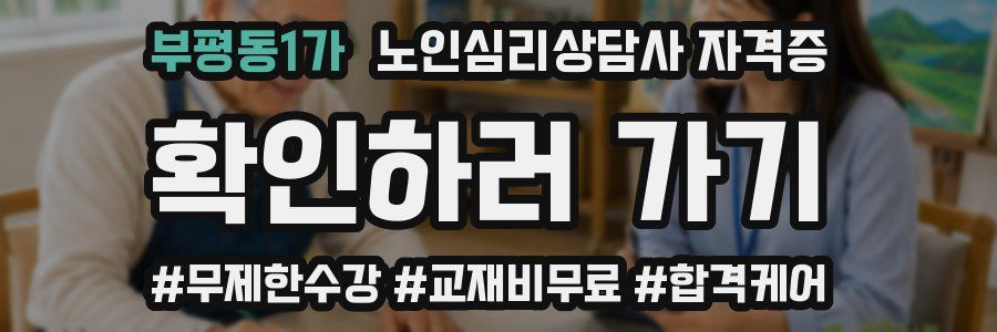 부평동1가 노인 심리 상담사 자격증