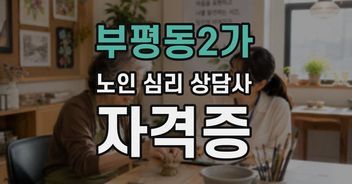 부평동2가 노인 심리 상담사 자격증