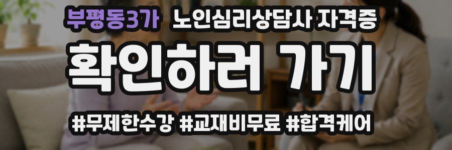 부평동3가 노인 심리 상담사 자격증