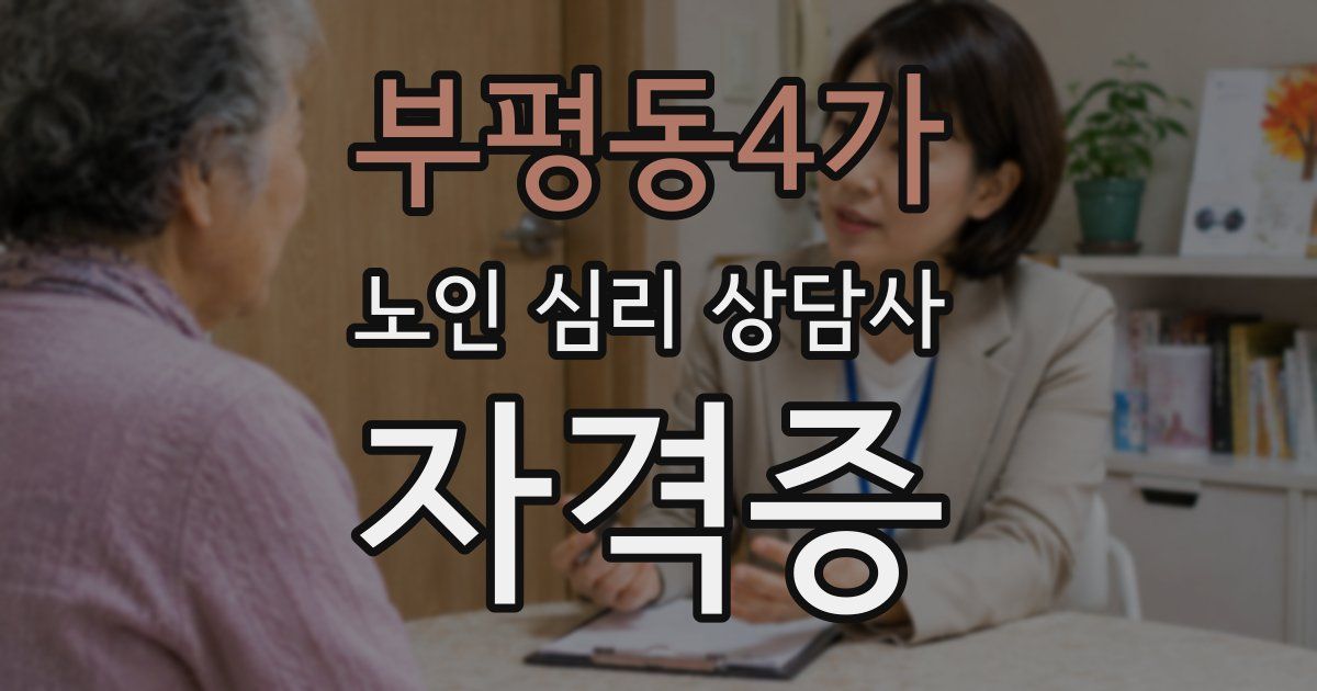 부평동4가 노인 심리 상담사 자격증