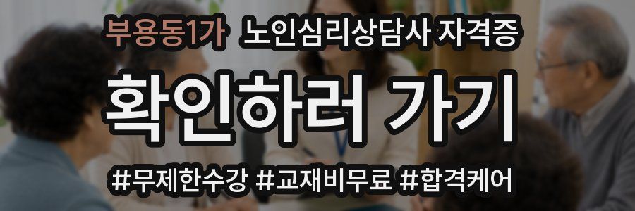 부용동1가 노인 심리 상담사 자격증