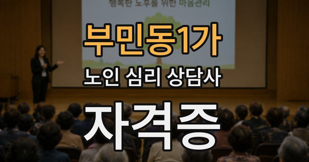 부민동1가 노인 심리 상담사 자격증