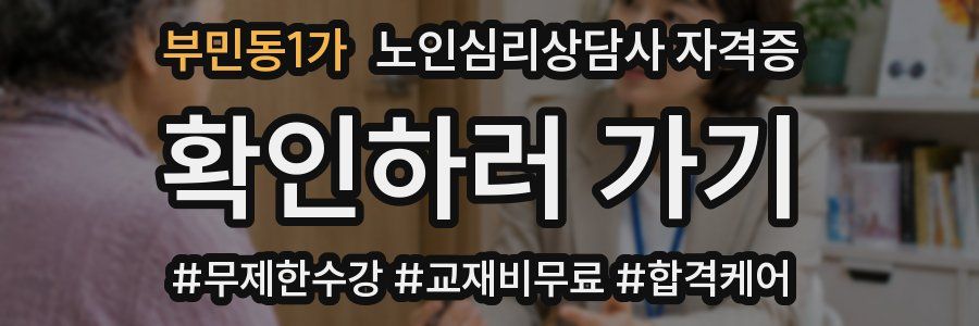 부민동1가 노인 심리 상담사 자격증