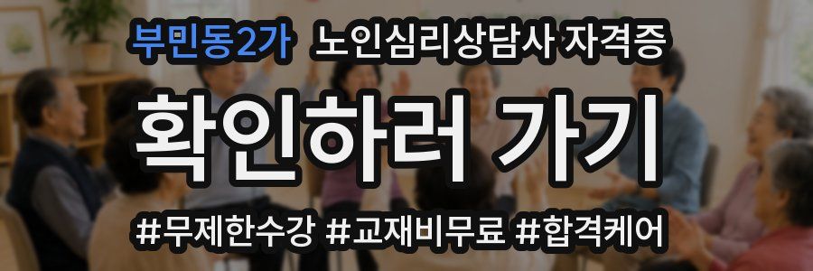 부민동2가 노인 심리 상담사 자격증