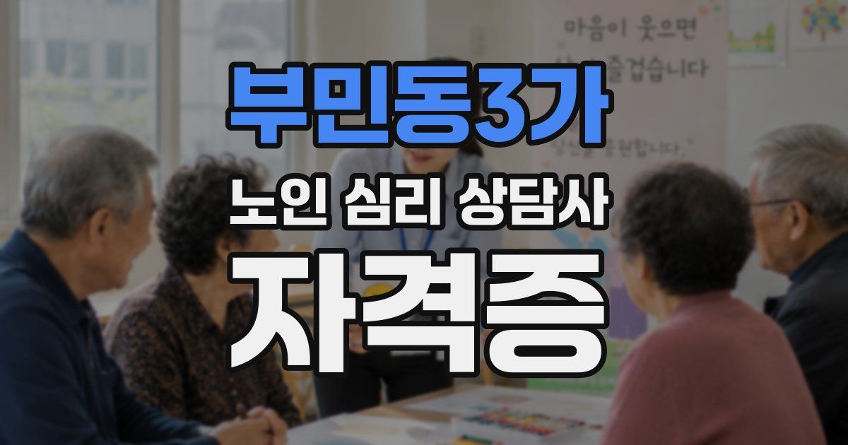 부민동3가 노인 심리 상담사 자격증